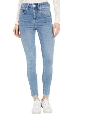 Free People High Rise Raw Hem Skinny Jegging Jeans